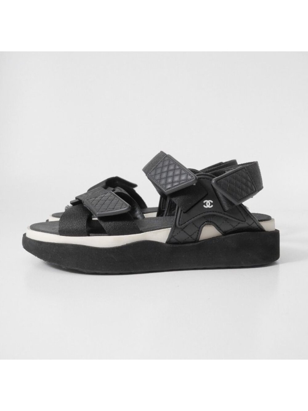 ★SOLD★ Chanel Sandals 36 CC Logo Quilted Sports Shoes - Picture 2 of 10